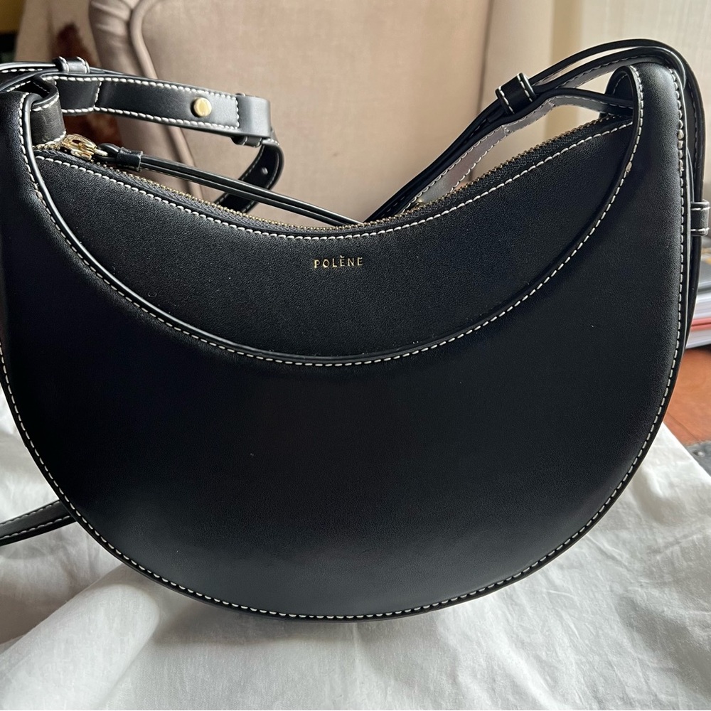 SOLD Polene Numero Dix Smooth Black w Contrast Stitching